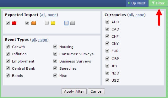 Filtering News with Forex Factory