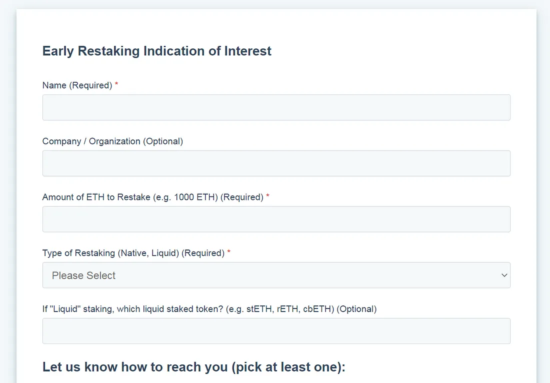 Airdrop Eigen Layer. Fill out Form Eigen Layer