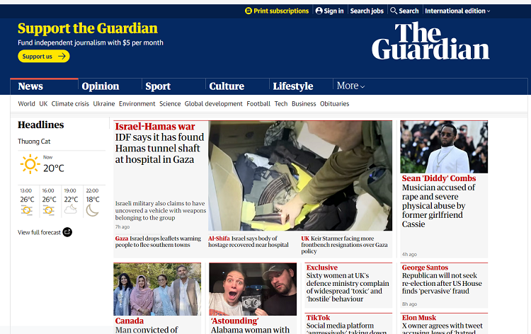 TOP 10 most visited News Websites in the world. The Guardian